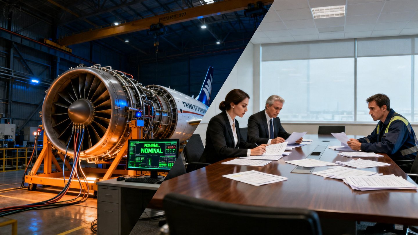 Aviation MRO facility — engine test cell and warranty dispute